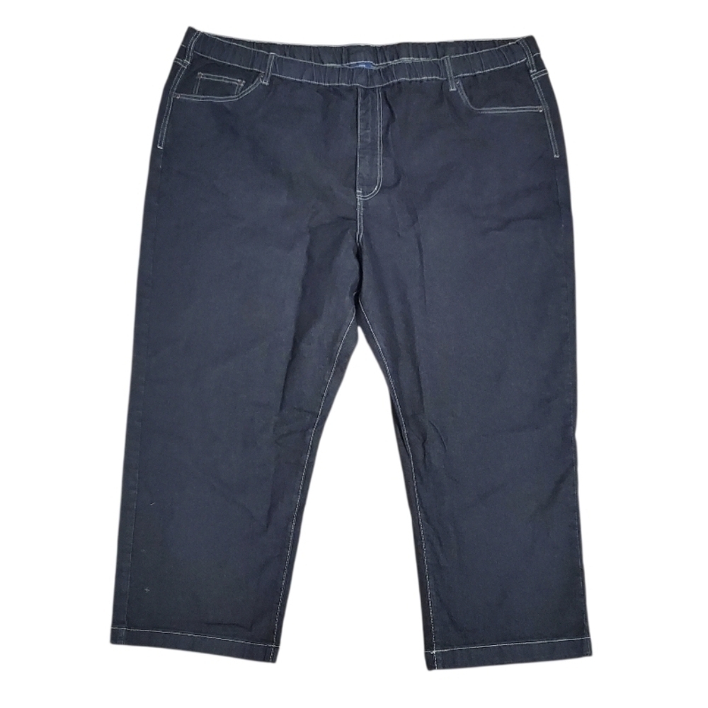 New Haband Active Joe Men's Pull On Black Denim Jeans Pants 3X